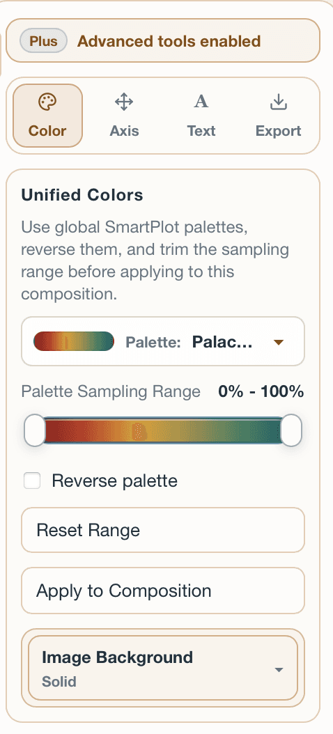 SmartPlot Composer color panel